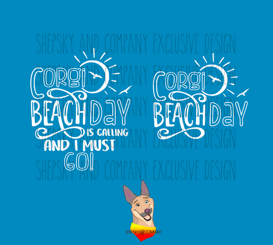 Corgi Beach Day
