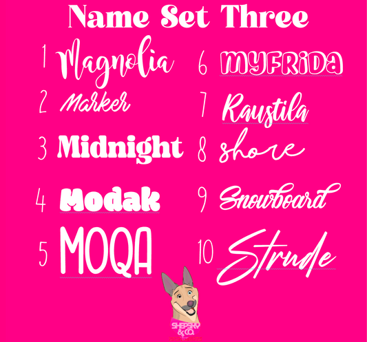 Names: Set Three